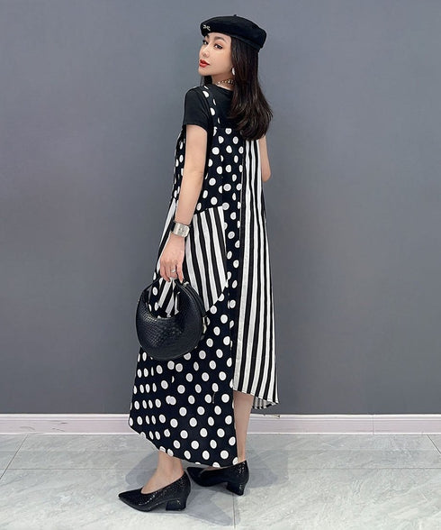 Polka Dot & Stripe Patchwork Dress